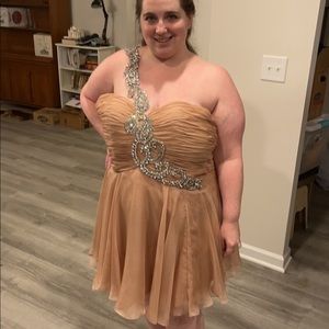 Nude cocktail dress with beading